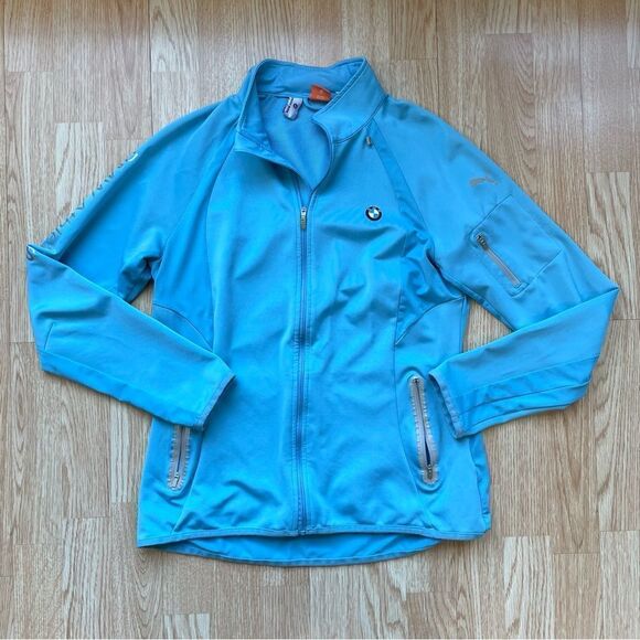 Puma BMW Athletics Bright Blue Light Softshell Jacket - Size: Medium - Picture 4 of 13